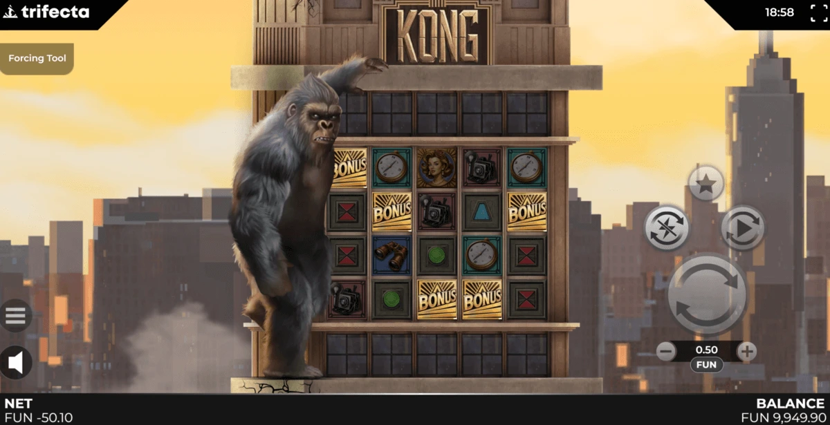 Le mode bonus Free Spins de la machine à sous Kong.