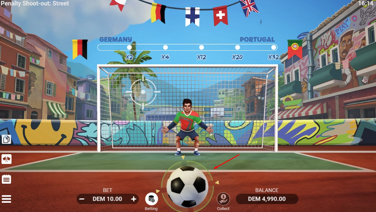 Automatic versus manual shooting controls available in the Penalty Shoot-Out interface