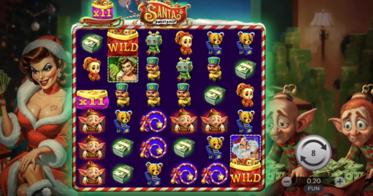 Symboles et bonus de Santa's Sweatshop