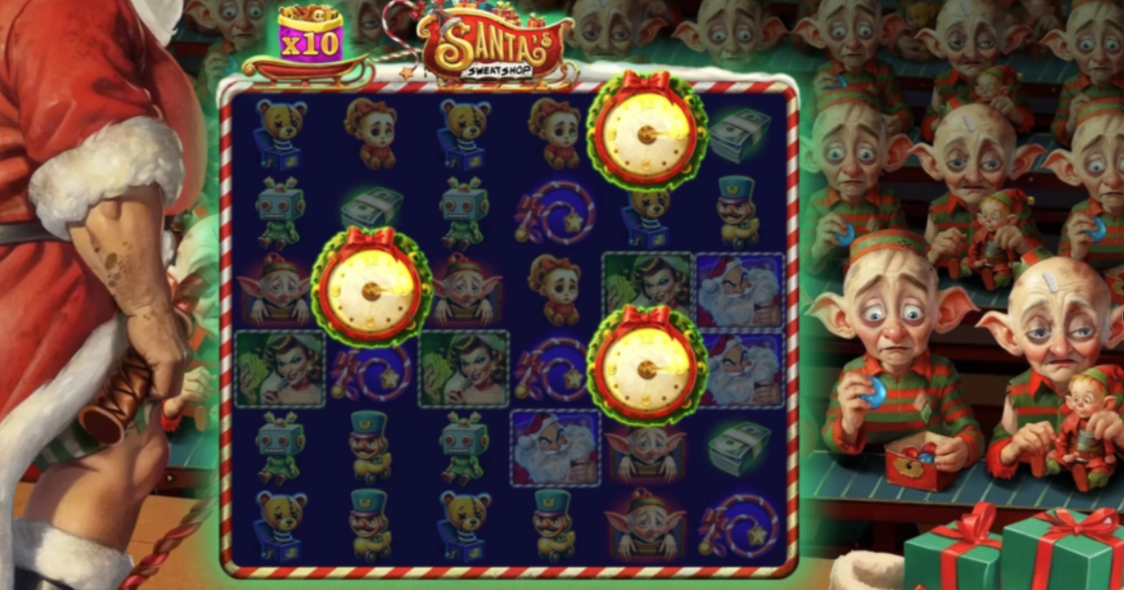 Clock scatter symbols landing on reels to trigger the free spins